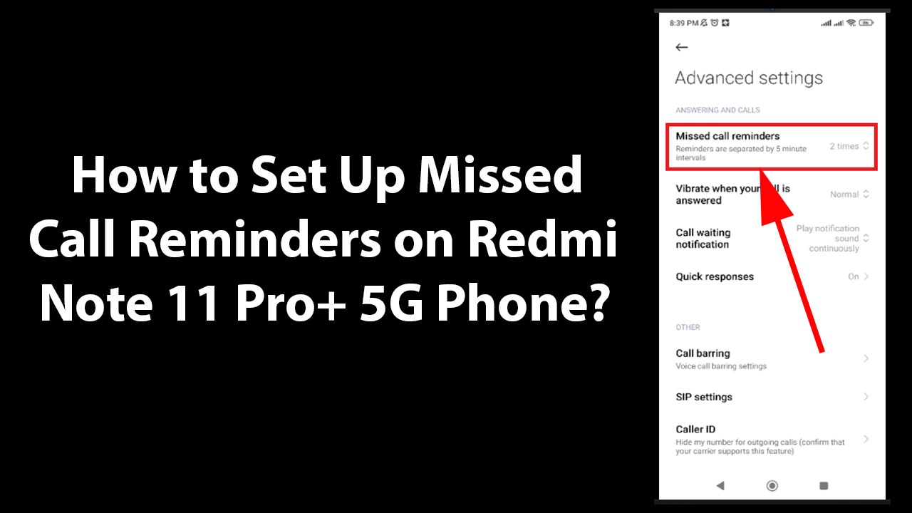 How to Set Up Missed Call Reminders on Redmi Note 11 Pro+ 5G Phone? video Dailymotion