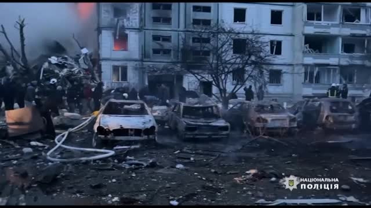 Lluvia de misiles rusos sobre Uman