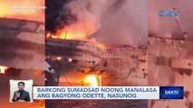 Barkong sumadsad noong manalasa ang Bagyong Odette, nasunog | Saksi