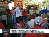 Productores de Iribarren reciben tercera entrega de herramientas, animales e insumos agricolas