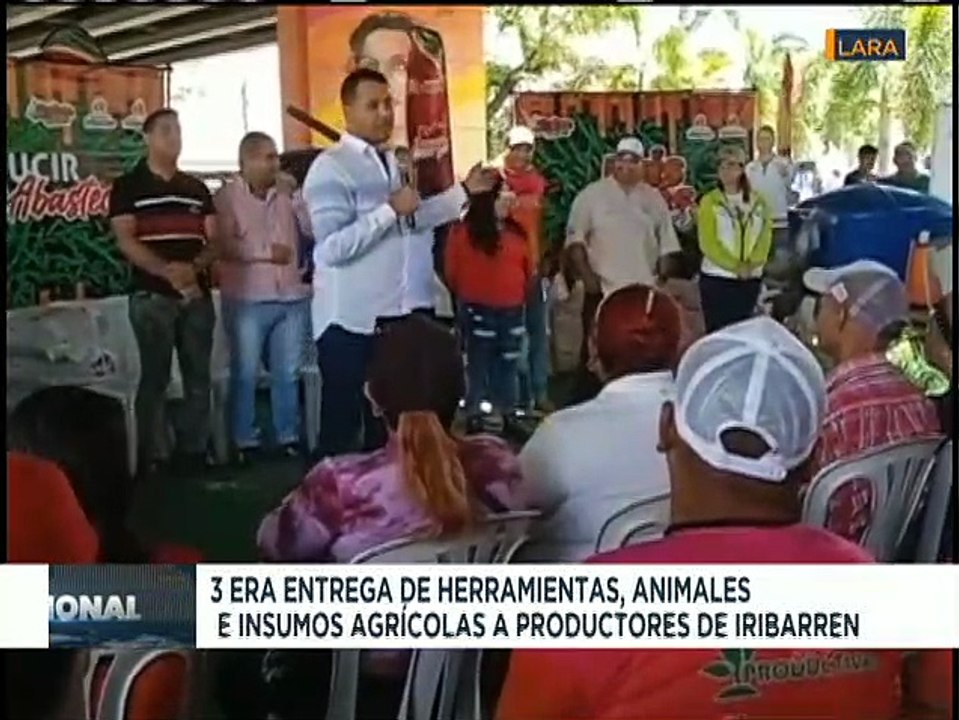 Productores de Iribarren reciben tercera entrega de herramientas, animales e insumos agricolas