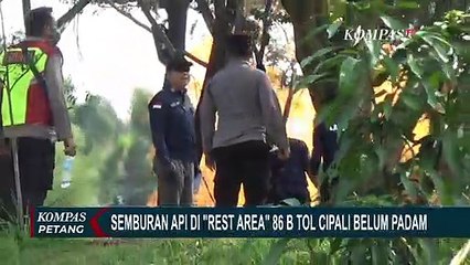 Semburan Api di Rest Area 86 B Tol Cipali Belum Padam, Tim Labfor Periksa Sampel Kandungan Gas