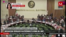 Regresa Gutiérrez Luna al INE luego de denunciar a tres consejerías electorales