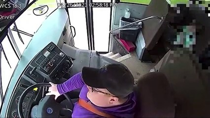 Teenager halts school bus