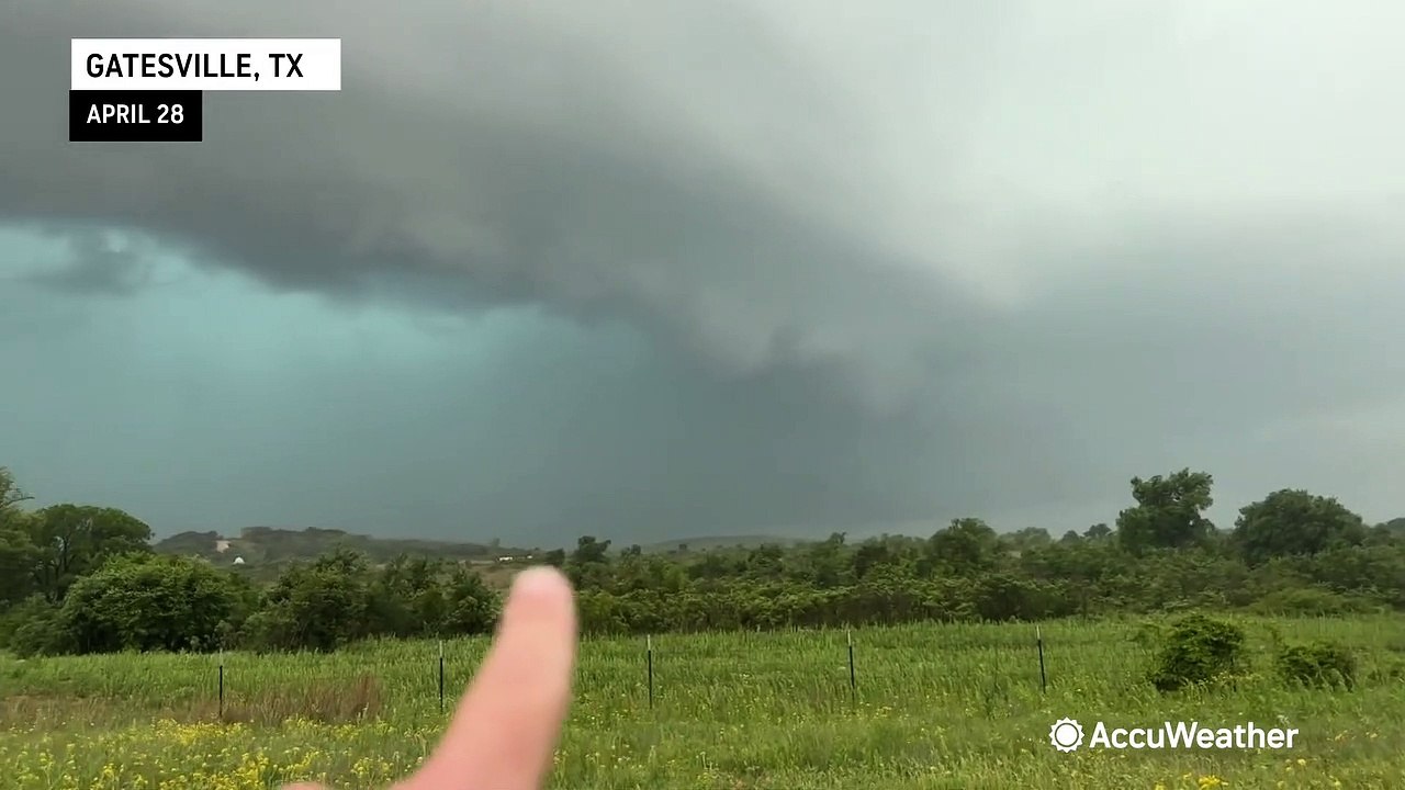 Rain-wrapped tornado touches down in Texas