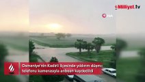 Yıldırımın düşme anını cep telefonuyla kaydetti