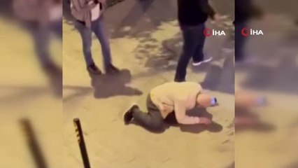 Fatih'te bir kiracı ev sahibi yaşlı adamın yüzüne böyle tekme attı