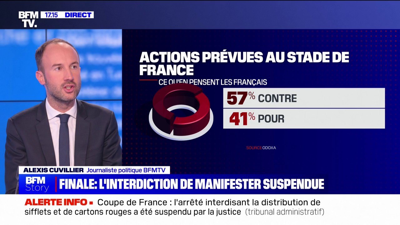 Emmanuel Macron à la finale de la Coupe de France: 57% des Français sont opposés aux actions prévus à l'intérieur du Stade de France