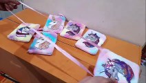 Unboxing and Review of Kids Girls Colorful Plush Unicorn Cell Phone Bag Pouch Mini Crossbody Purse Handbag Wallet