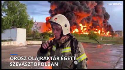 Orosz olajraktár égett a Krím-félszigeten