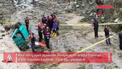 Rize’de otomobil dereye uçtu! 4 kişi hayatını kaybetti