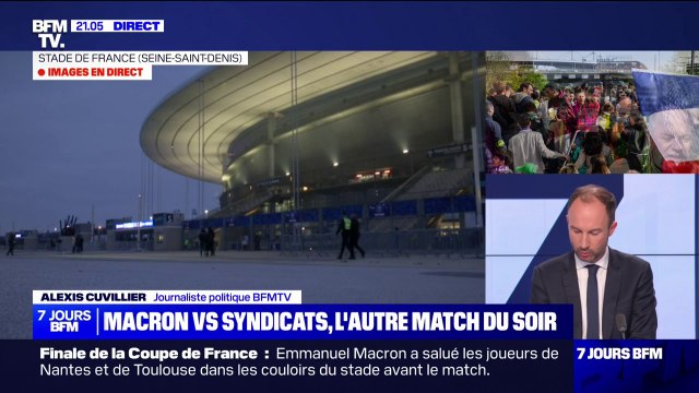 Finale de la Coupe de France: les images d'Emmanuel Macron serrant les mains des joueurs ont bien été diffusées en direct, mais n'ont pas été retransmises dans le stade