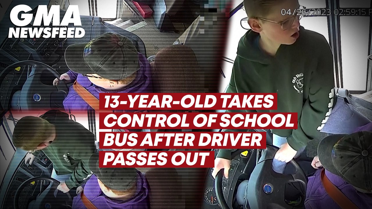 13-year-old takes control of school bus after driver passes out | GMA News Feed