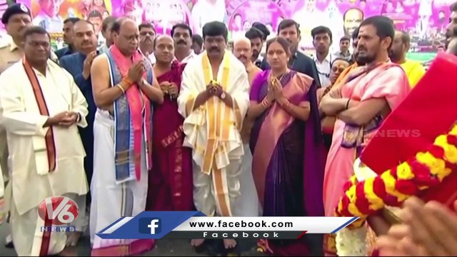Minister Vemula Prashanth Reddy Special Rituals At Telangana New Secretariat Building _ V6 News