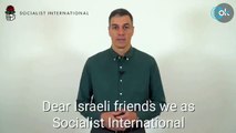 Pedro Sánchez habla para los miembros de la Internacional Socialista