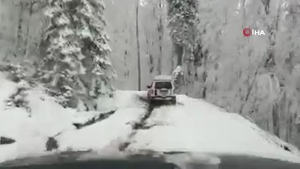 Baharda yağan karın tadını böyle çıkarttılar