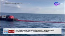 Oil spill boom, inilatag na sa paligid ng lumubog na barko malapit... | GMA Integrated News Bulletin