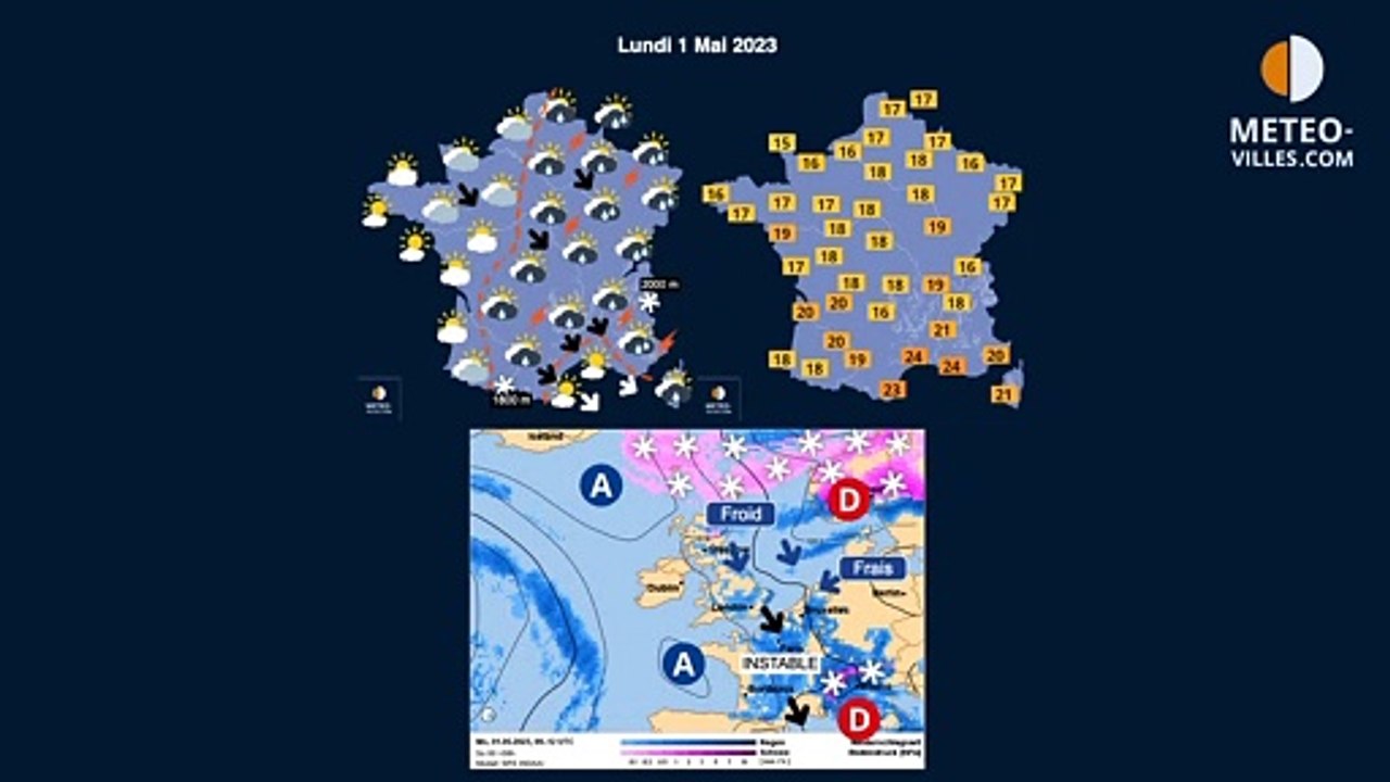prévisions meteo villes du dimanche 30 avril 2023