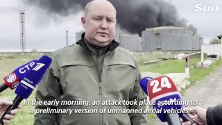Fire at Crimea fuel depot extinguished after 'Ukrainian drone attack'