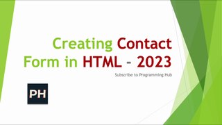 How to Create Contact Form in HTML | Programming Hub