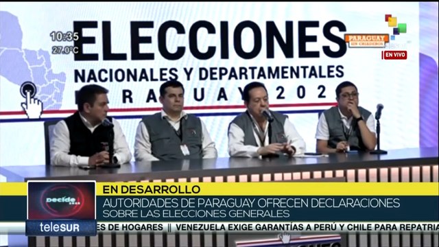 Autoridades de Paraguay ofrecen declaraciones sobre elecciones generales