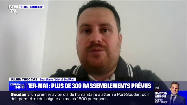 1er-Mai : Demain, c'est une explosion sociale qui va se retrouver de partout sur le territoire , affirme le syndicaliste Julien Troccaz (Sud Rail
