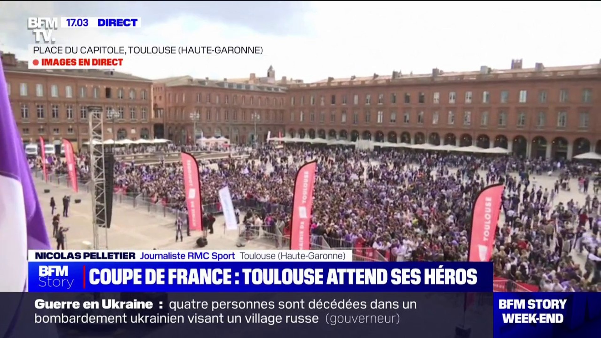 Toulouse: plus de 30.000 personnes attendues sur la place du Capitole pour  accueillir les joueurs de TFC, vainqueurs de la Coupe de France de football  - Vidéo Dailymotion