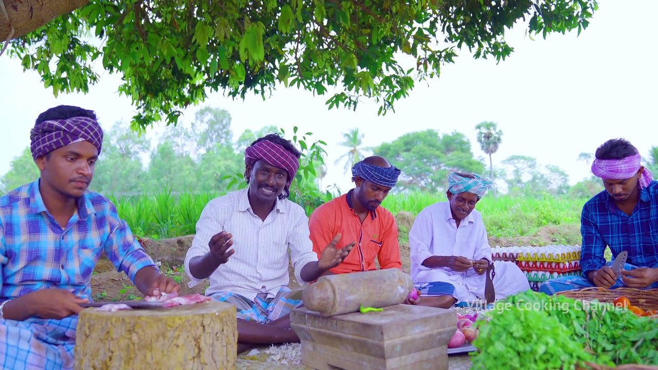 BIRYANI _ MUTTON BIRYANI with Eggs _ Traditional Biryani Recipe cooking in Village _ Village Cooking-(1080p)