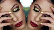 Gold Glitter Cut Crease Smokey Eye   New Years Eve Makeup Tutorial   Video Dailymotion