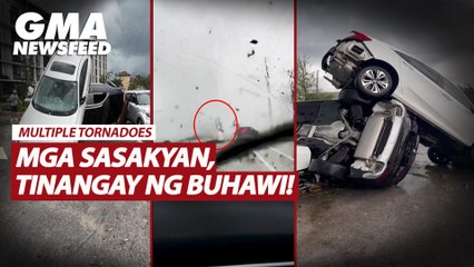 Mga sasakyan, tinangay ng buhawi! | GMA News Feed