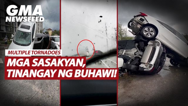 Mga sasakyan, tinangay ng buhawi! | GMA News Feed