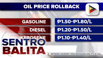 Higit P1 bawas-presyo sa mga produktong petrolyo, ipatutupad