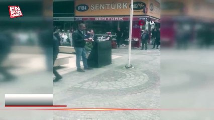 CHP'lilerin şehit anıtına kurduğu seçim standı tartışma çıkardı