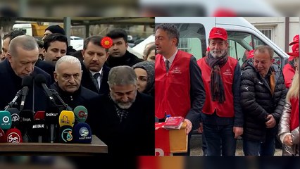 Bolu Belediye Başkanı Tanju Özcan, Erdoğan konuşurken ön tarafa geçmeye çalışan Nureddin Nebati'nin taklidini yaptı.