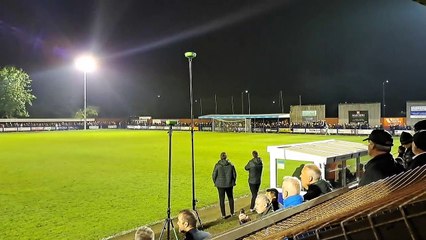 Needham Market's winning moment following penalty shooutout with Stowmarket Town in the 2023 Suffolk Premier Cup final