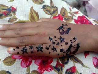 Star and butterfly beautiful mehndi design very simple and easy mehndi design for hand