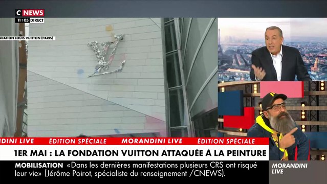 Vif accrochage ce matin entre le gilet jaune Jérôme Rodrigues et Jean-Marc Morandini sur Cnews à propos de l'attaque de la Fondation Vuitton : Pour soutenir l'attaque d'un musée, vous n'avez aucune valeur !