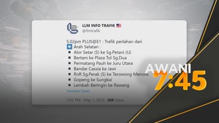Aliran trafik tinggi di lebuh raya utama