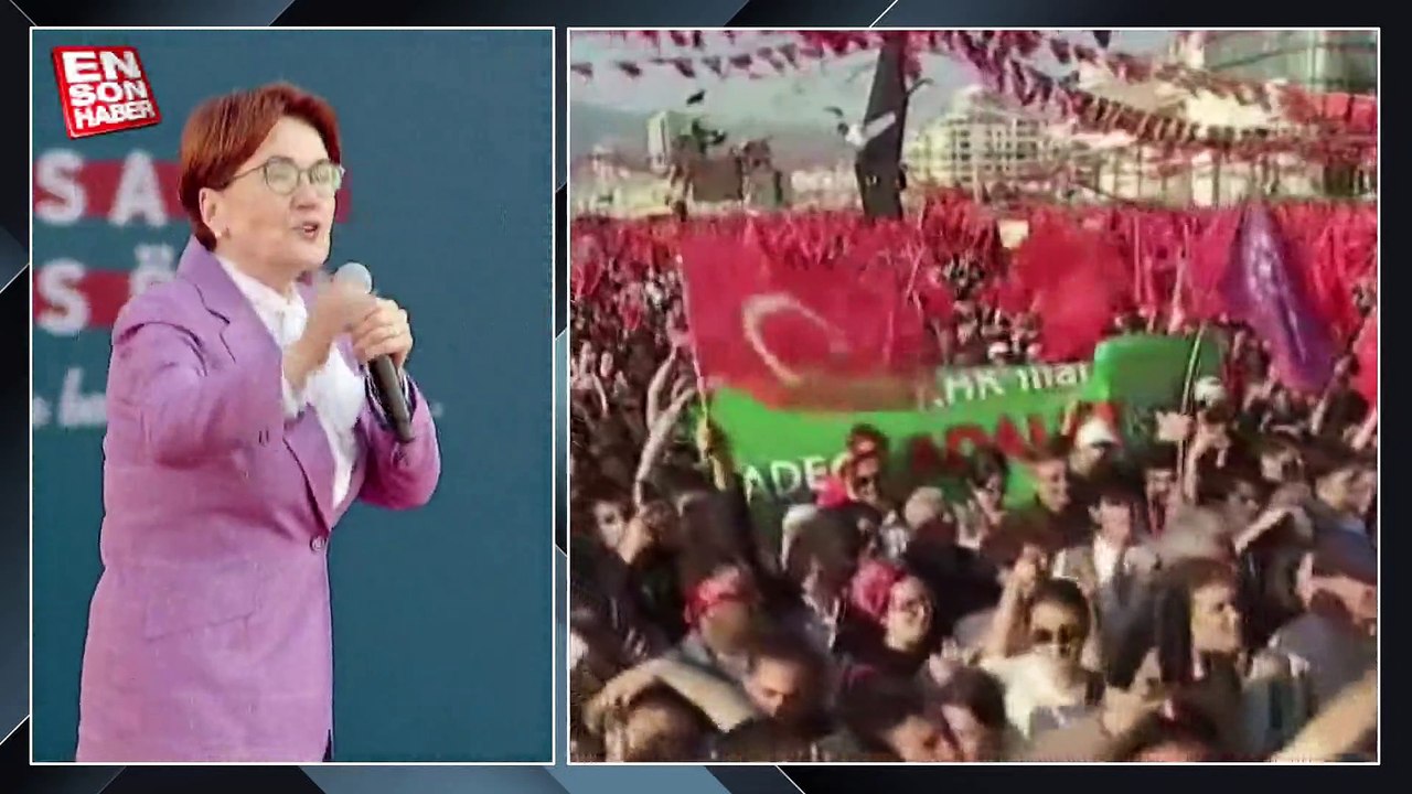 İzmir'de Meral Akşener konuşurken HDP flaması sallandı