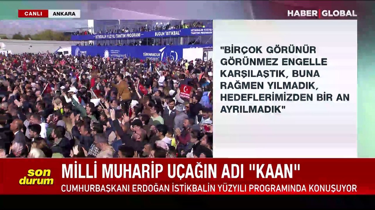 Cumhurbaşkanı Erdoğan yerli savaş uçağının adını açıkladı: KAAN