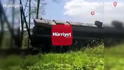 Rusya sınırında patlama, tren raydan çıktı