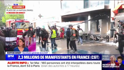 Manifestations du 1er-Mai: Sophie Binet, secrétaire générale de la CGT, salue une journée de mobilisation "exceptionnelle"