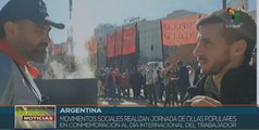 Movimientos sociales argentinos llevan a cabo jornada de ollas populares