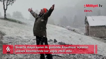Sivas'ın yüksek kesimlerinde mayıs ayı karı