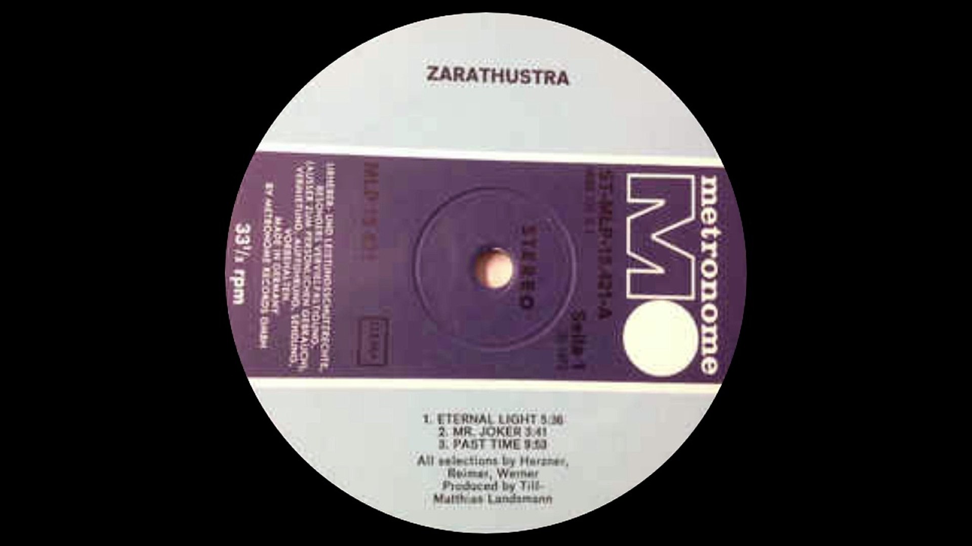 Zarathustra – Zarathustra Rock, Krautrock, Prog Rock,1972 - video