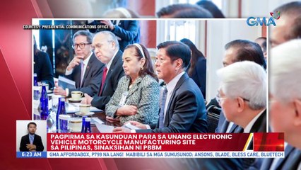 Pagpirma sa kasunduan para sa unang electronic vehicle motorcycle manufacturing site sa Pilipinas, sinaksihan ni PBBM | UB