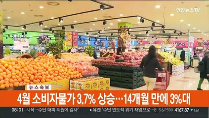 [속보] 4월 소비자물가 3.7% 상승…14개월 만에 3%대