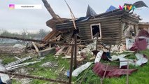 Muntahan 'Bola Api' Ukraina Hantam Desa Rusia