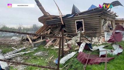 Muntahan 'Bola Api' Ukraina Hantam Desa Rusia