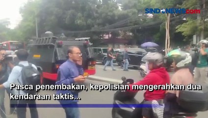 Penembakan Kantor MUI, Kendaraan Taktis Datang dan Lalu Lintas Padat
